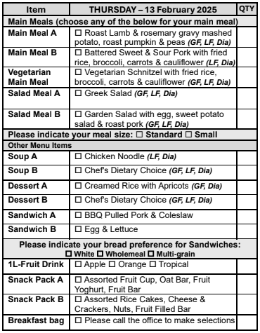 Thurs 13th Feb 2025