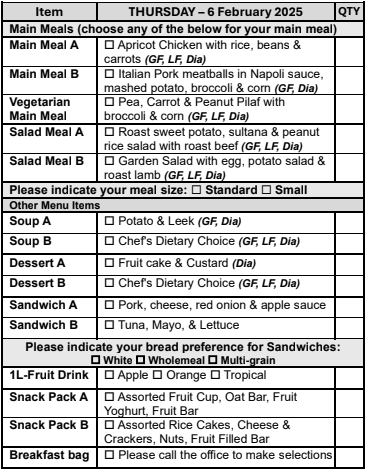 Thursday 6th feb 2025